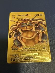 NEW Blastoise VMAX Rainbow Gold Foil Pokémon Card Collectible/Gift/Display