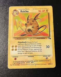 Raichu Rare 29/62 Fossil Pokemon MP WOTC