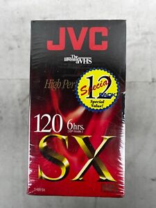 Lot of 12 JVC Blank VHS Tape SX 6 Hours High Performance T-120 NEW SEALED