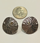 Vintage Sterling Silver Sand Dollar Studded Earrings Quarter Size 273