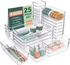 Clear Drawer Organizer 25 Pcs Plastic Organizers For Home Organization And Sto