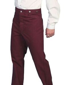 Scully Western Pants Mens Old West Button Fly 34 x 36 Red F0_592402