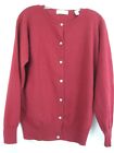 LORD & TAYLOR 100% 2 Ply Cashmere Red Cardigan Sweater Vintage Size S Button Up