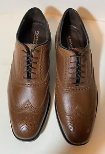 Florsheim Men's Lexington Wingtip Oxford Tie Lace Dress Shoes Cognac Leather