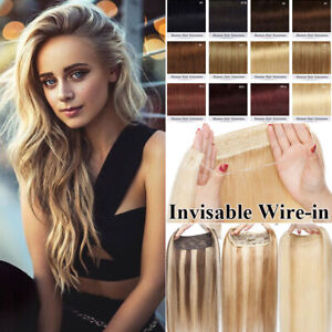 Invisible Wire In Remy Human Hair Extensions Hidden Headband Weft One Piece Long