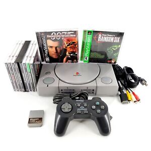 Sony PlayStation 1 Console Bundle SCPH-9001 w/ 9 Games, 1 Controller Tested