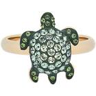 Swarovski Women's Ring Mustique Sea Life Green Crystal Turtle, Size 6.5 5524497
