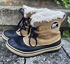 SOREL Winter Boots Tivoli Waterproof Full Grain Leather Waterproof Tan Black 6