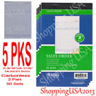 5Pcs Sales Order Books Receipt 2 Part Carbonless Form Invoice 50 Set Green