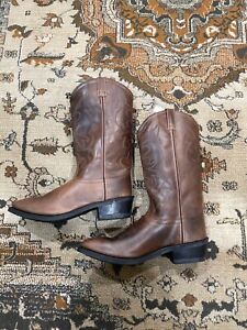 Old West Brown Mens Leather 11.5 EE Cowboy Boots - NEW NWT