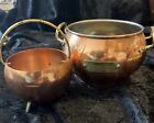 Sm Vintage Copper Bowl Cauldron 2.5” Tall And Copper Potpourri 3.5” Tall No Lid