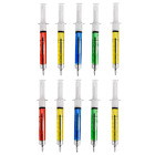 NEW Lot of 10 Syringe Shape Pens Ball Point Pen Hospital Nurse Novelty