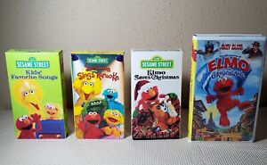 Sesame Street VHS Lot of 4. Kids Favorite Songs, Sesame Sings Karaoke, Christmas