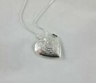 Silver Plated Heart Necklace, Locket Photo Picture Pendant 18