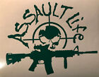 ASSAULT LIFE  GUN Rights Sticker AR15 Car Window Decals Vinyl Decal Stickers