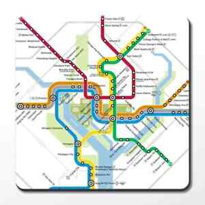 Washington DC (WMATA) Metro DC Metrorail System Map Coaster
