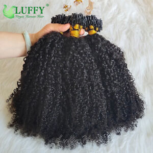 Afro Kinky Curly Micro Loop Ring Link Hair Extensions Human Hair for Black Women