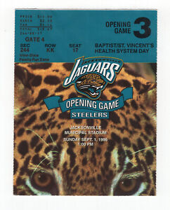 1996 Jaguars Steelers NFL Ticket Stub Opening Game Jerome Bettis 1st Stlrs Game