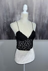 Free People Intimately Black Bra Crop Top Sheer Floral Lace Bralette Cami Small