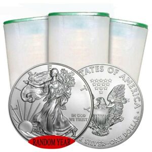 Random Year - Roll of 20 1 oz American 999 Fine Silver Eagle $1 Coin BU