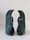 Vintage Mid Century MCM Pair Of Brass Swan Bookends