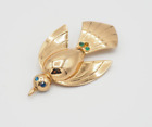 Vintage Coro Modern Deco Pegasus bird gold tone paved rhinestones pin brooch