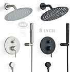 Shower Faucet Set System Wall Mount Rain Shower Head Combo with Mixer Valve Kit