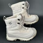 Columbia WOMENS Cream Ivory Lace Up Insulated Waterproof Snow Winter Boots 8