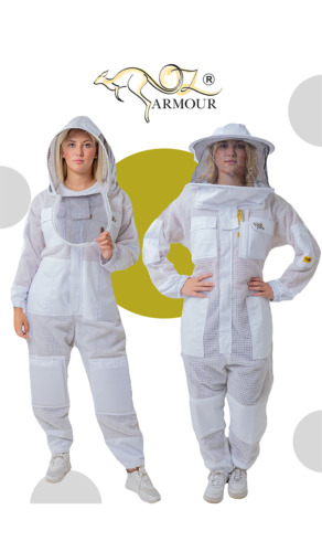 Beekeeping Premium Ventilated Bee Suit 3-Layer Mesh Ultra Cool with 2 veil, L
