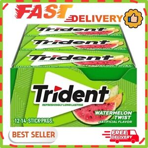 Trident Watermelon Twist Sugar Free Gum, 12 Packs of 14 Pieces (168 Total Pieces