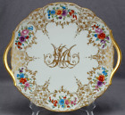 New ListingT&V Limoges Hand Painted Raised Gold Monogram & Floral Antique Cake Plate