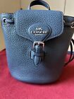 COACH Amelia Convertible Backpack Silver Denim Blue Pebble Leather CL408 - NWOT