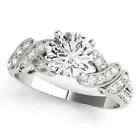 1.30 Ct Certified Moissanite Engagement Wedding Ring 10K Solid White Gold