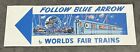 1964 New York Worlds Fair Subway Sign NYCTA transit TA MCM