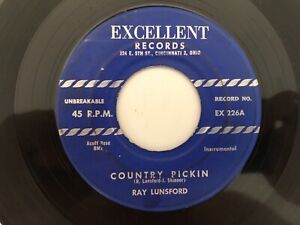 New Listing'55 Bluegrass 45 RAY LUNSFORD Country Pickin/Red Wing EXCELLENT  hear