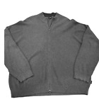 Izod Men's Charcoal Gray Full Zip Knit Cardigan Mock Neck Sweater 2XL (52”