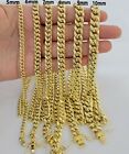 Real 10k Yellow Gold chain Bracelet 5mm-10mm Miami Cuban Link Necklace 8