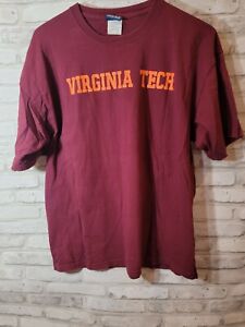 NCAA Virginia Tech XL Hokies Short Sleeve T-Shirt Maroon Orange Graphic