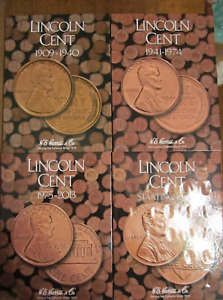 Set of 4 - HE Harris Lincoln Cent Coin Folders Number 1-4 1909-2024 Album Book