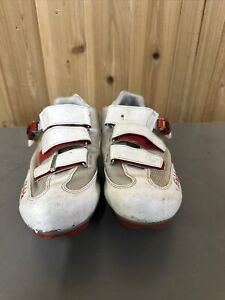 Vintage Fizik Road Cycling Shoes 42.5 /8.75 White / Red