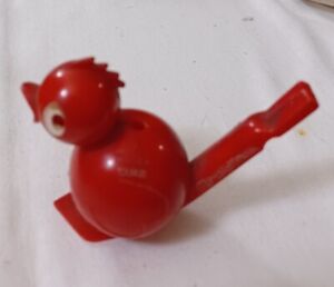 Vintage Loli Baby #934 Red Water Singing Bird Whistle Plastic West. Germany RARE