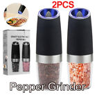Gravity Electric Salt and Pepper Grinder Mill Shaker Adjustable Automatic 1/2pcs