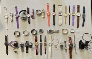 Watch Lot Of 38 Watches G Shock Timex Fossil Anne Klein For Parts/Repair As Is