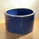 Clay City Pottery Indiana Vintage Blue Crock American Stoneware Salt Glaze Bowl