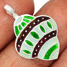 Meena Hand Painting On Sterling Silver 925 Silver Pendant Jewelry CP15237