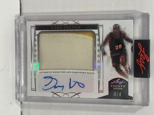 2022 Leaf Trinity  Game Used Patch Gary Payton Silver auto/4 #PA-GP1 HOF Seattle