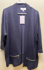Magaschoni sweater womens plus size 2X navy open front retails 78. New!