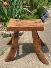 New Listing18th / 19thC Primitive Early Antique Mortised Stool Seat, Chinese Elm Wood Asian