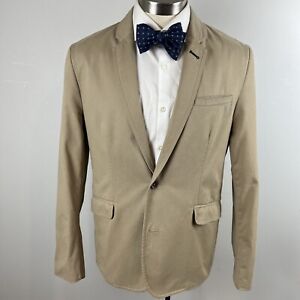Ted Baker London 38L khaki tan 100% cotton lightweight sport coat working cuff
