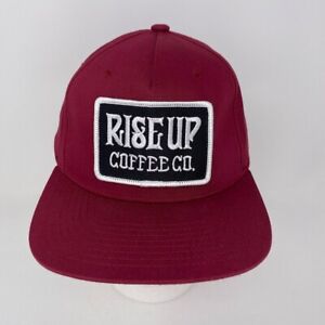 Rise Up Coffee Co Snapback Hat Cap Swag Patch Maroon MD Espresso Pumpkin Spice